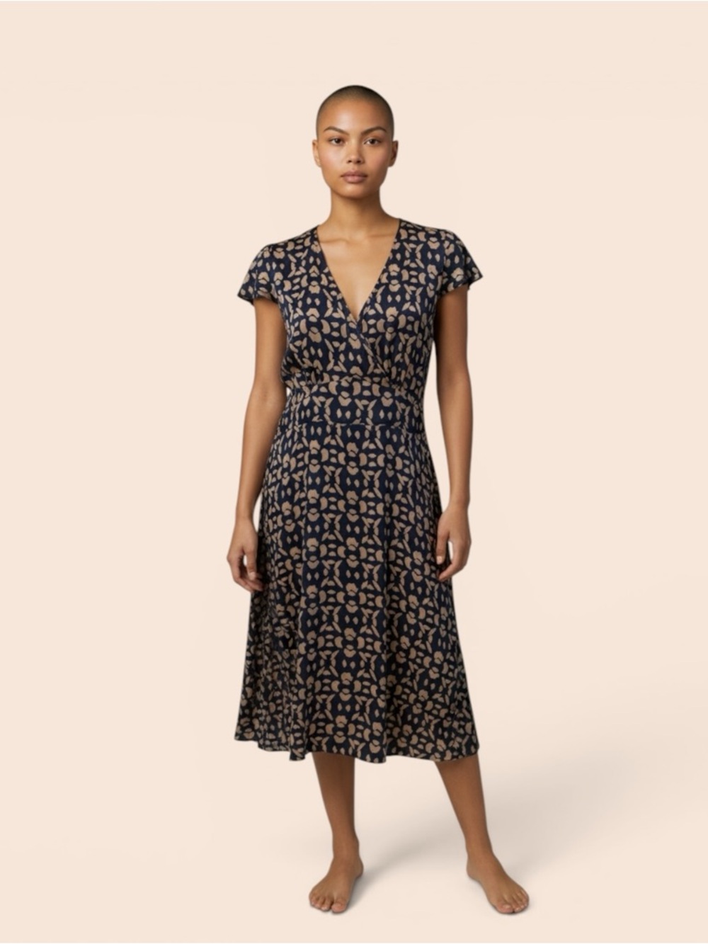 57 Sissy Boy Jeans Deep Navy‎ Midi Dress, Size M, MSRP $200
